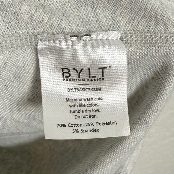 BYLT Men's Grey Drop Cut Short Sleeve Lux Shirt Size Large - Picture 4 of 4